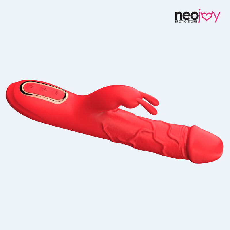 Neojoy – Kaninchen-Vibrator mit 10 Vibrationsmodi und 3 Heizstufen – Rot video