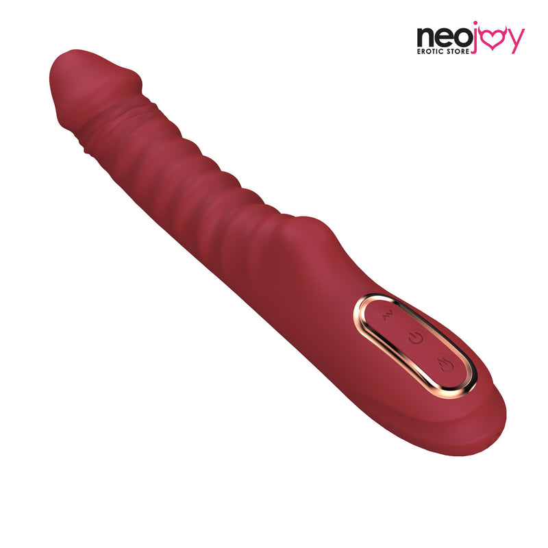 Neojoy – Realistischer Dildo-Vibrator mit 10 Vibrations- und 3 Heizmodi und abgerundeter Textur – Traubenrot video