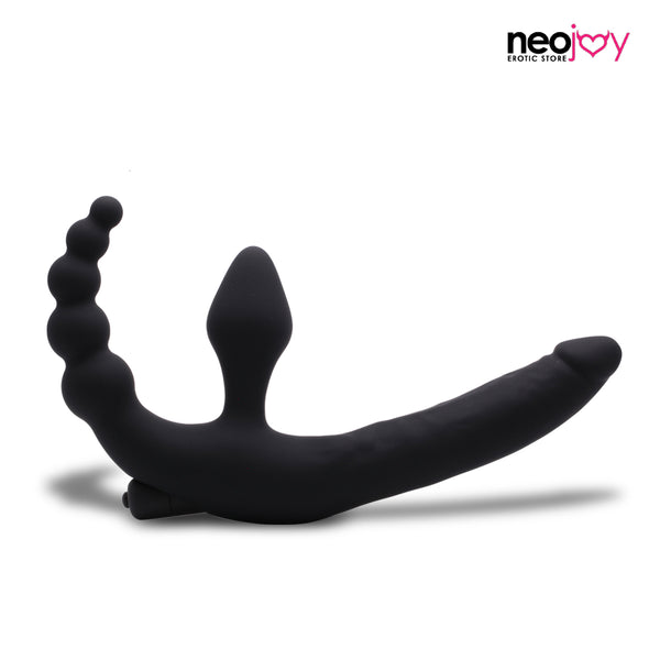 Neojoy Triple-Vibrator mit Analkugeln und Stecker - Schwarz