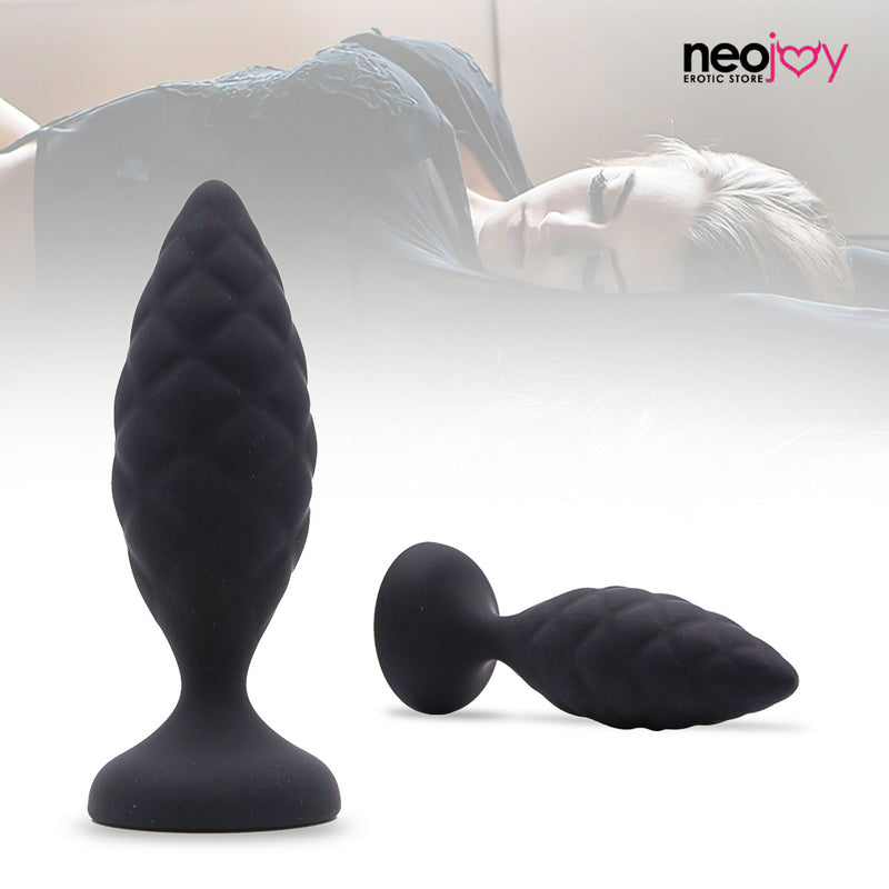 Neojoy - Pinecone Silikon Analplug 10cm - Schwarz video