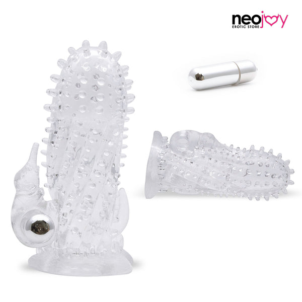 Neojoy PlusGirth Sleeve elly Stimulator Cock Enhancer mit Kitzler-Kitzler - Clitoral Bullet Vibrator - Ausdauer, die Paar-Sex-Spielzeug verbessert