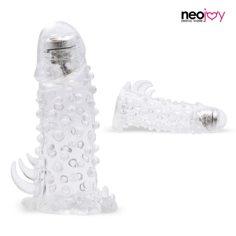 Neojoy bumpy Vibe Sleeve Jelly stimulierender Hahn-Vergrößerer mit Kitzler-Kitzler - On-Contact Bullet Vibrator - Ausdauer, die das Sex-Spielzeug zum Paare verbessert video