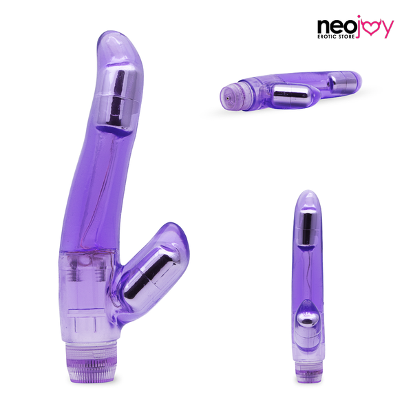 Neojoy Double Joy Jelly Rabbit Vibrator Mehrere Geschwindigkeitsfunktionen Soft TPE - Purple