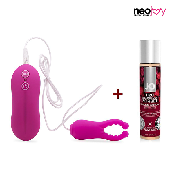 Neojoy - Multi-Vibes Stimulator (Purple)+ Raspberry System JO lube