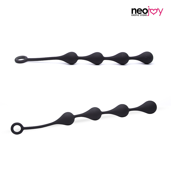 Neojoy Analkugeln Medium - Silikon Analkugeln - 93g - Schwarz