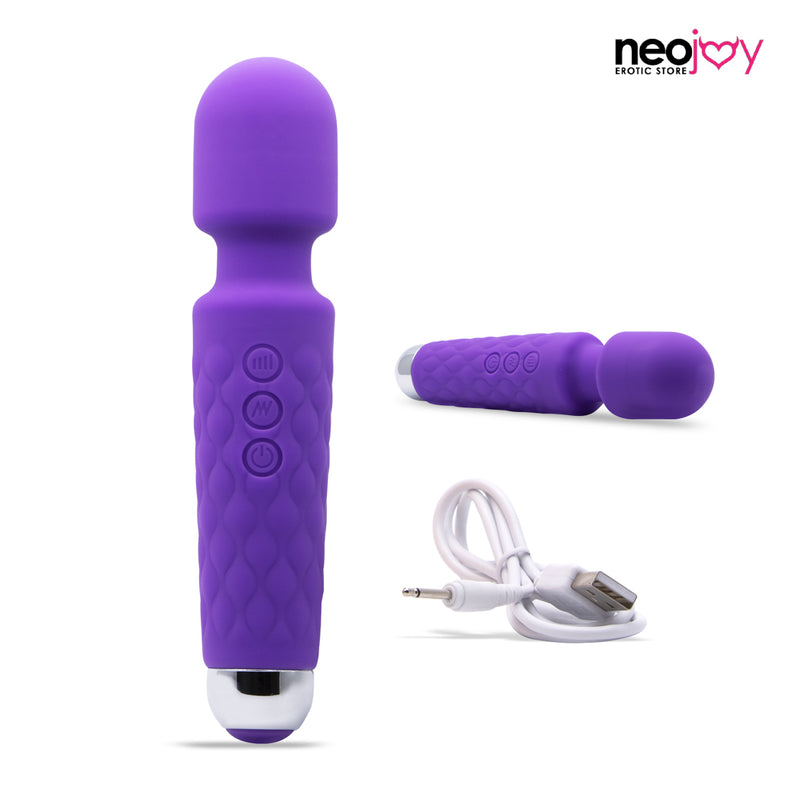 Neojoy Magic Mini Wandvibrator USB Wiederaufladbare 20-fach Funktion Silikon - Lila video
