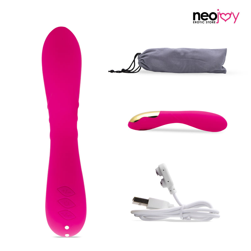 Neojoy Jumbo Joy Magnetisch wiederaufladbar mit 10 Geschwindigkeits Rabbit-Vibrator Rot video