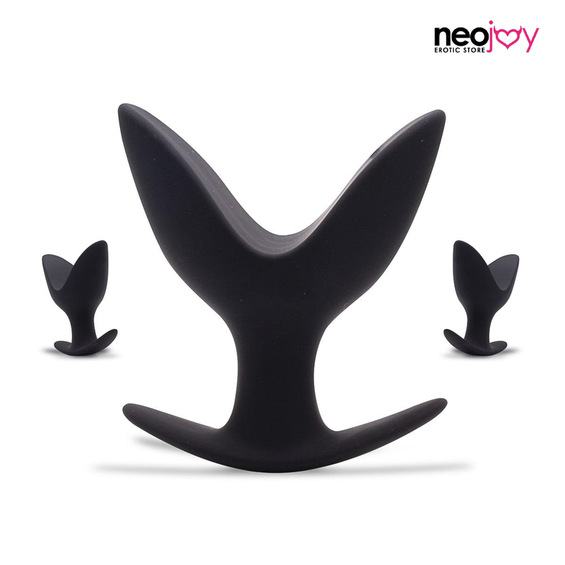 Neojoy Super Erweiterbarer Butt Plug Silikon Schwarz mit flacher Unterlage Medium video