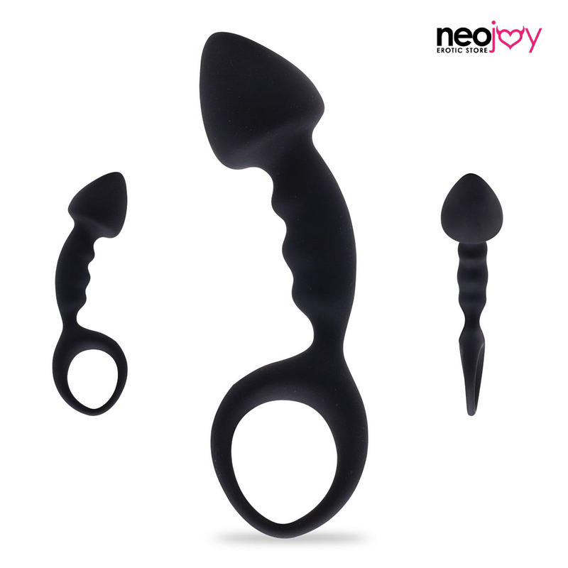Neojoy Cupid's Arrow Butt plug Silikon Schwarz mit Schlaufe - 10 cm video
