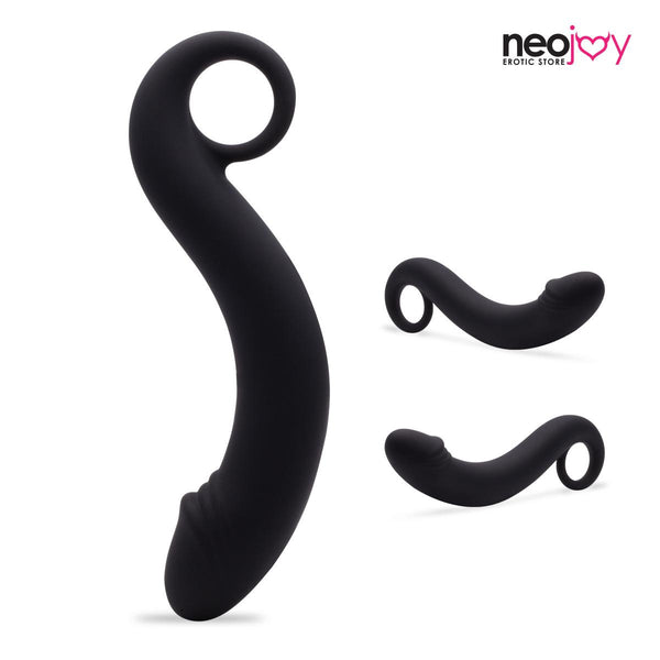 Neojoy Curvy Anal Dildo - Silikon Penis für Prostata und G-Punkt Massage - Eichelspitze und realistische Größe - Weicher Unisex Masturbator - Sexspielzeug für Erwachsene