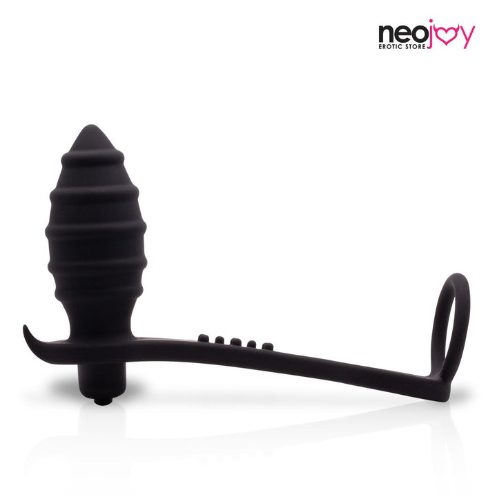 Neojoy Vibe Plug mit Cock Ring - Performancesteigerung des Penis - Spielzeug für Paare - Vibrierender Butt Plug Prostata Massager mit Silikonring für Penis und Hoden - Anales Sexspielzeug für Erwachsene