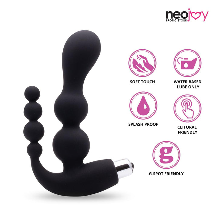 Neojoy Doppel Vibe Plug - Dual Anal und Vaginal Vibrator - Analkugeln G-Punkt Massager - Spritzwassergeschützter Dildo Masturbator - Weiches Silikon Sexspielzeug für Frauen und für den freihändigen Gebrauch - lucidtoys.de