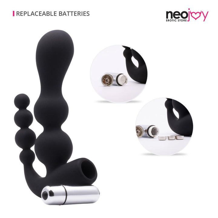 Neojoy Doppel Vibe Plug - Dual Anal und Vaginal Vibrator - Analkugeln G-Punkt Massager - Spritzwassergeschützter Dildo Masturbator - Weiches Silikon Sexspielzeug für Frauen und für den freihändigen Gebrauch - lucidtoys.de