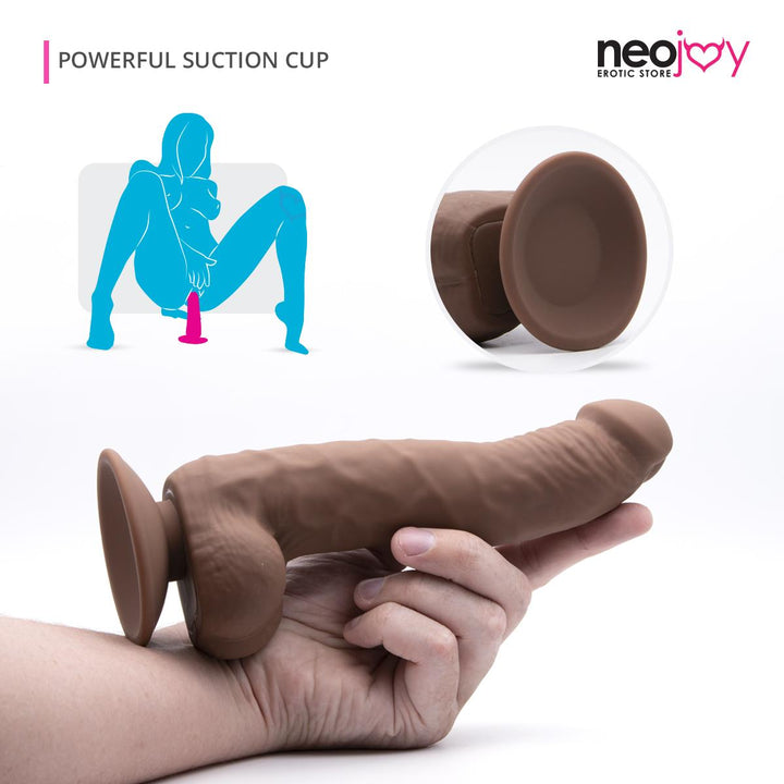 Neojoy - Hautartiger kurviger Dildo (Braun) - lucidtoys.de Dildos