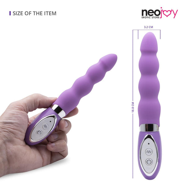 Neojoy Smooth Beads Vibe - Pinker Perlen Prober - Anal und G-Punkt Stimulation - Multi-Vibration Dildo Masturbator - Silikon Sexspielzeug