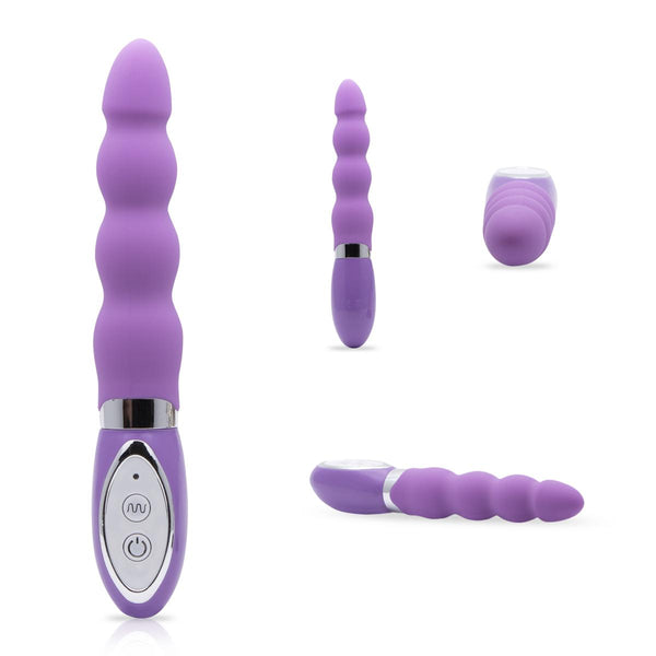 Neojoy Smooth Beads Vibe - Lila Perlen Prober - Anal und G-Punkt Stimulation - Multi-Vibration Dildo Masturbator - Silikon Sexspielzeug
