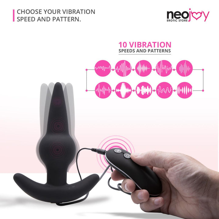 Neojoy - 10 Vibes Butt Plug (Schwarz) - lucidtoys.de Anal Vibratoren