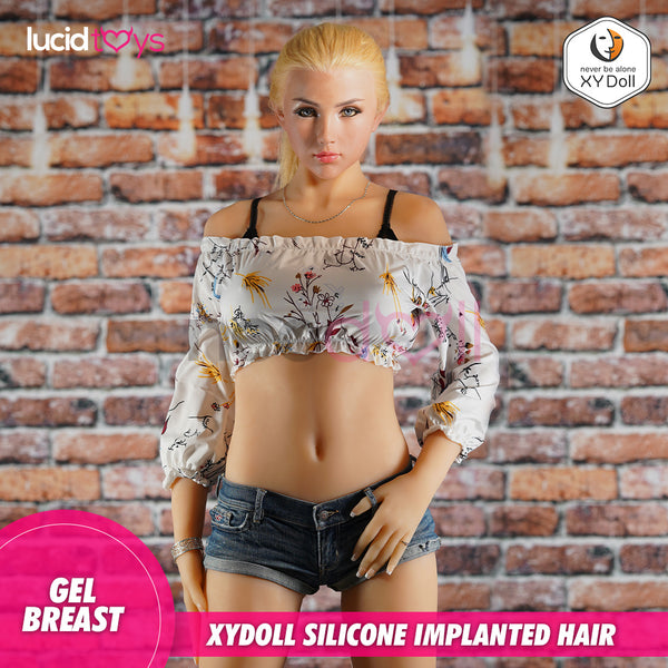 XYDoll - Misa - Silikon-TPE-Hybrid-Sexpuppe - 170cm - Implanted Blond Hair - Gel Brust - Natürlich