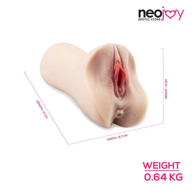 Neojoy - Zwei Löcher Muschi stroker - 17cm - helle Haut video
