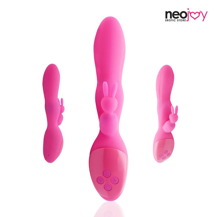 NeoJoy 12 Funktionen Bunny - Pink | 12 Geschwindigkeiten USB Wiederaufladbar Rampant Rabbit Massagegerät | Vibrator G-Punkt-Klitoris Spielzeug für Frauen| Dildo | Sexspielzeug