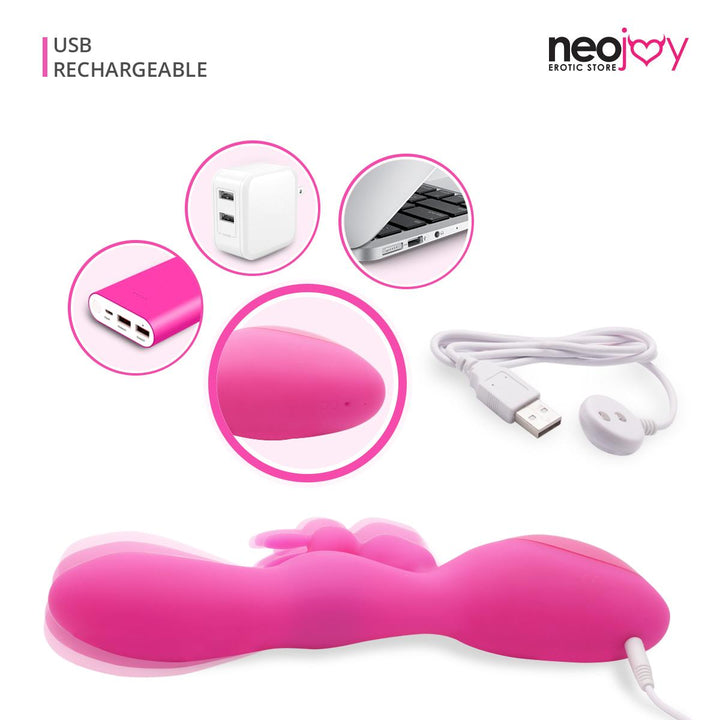 NeoJoy 12 Funktionen Bunny - Pink - lucidtoys.de Rabbit Vibratoren
