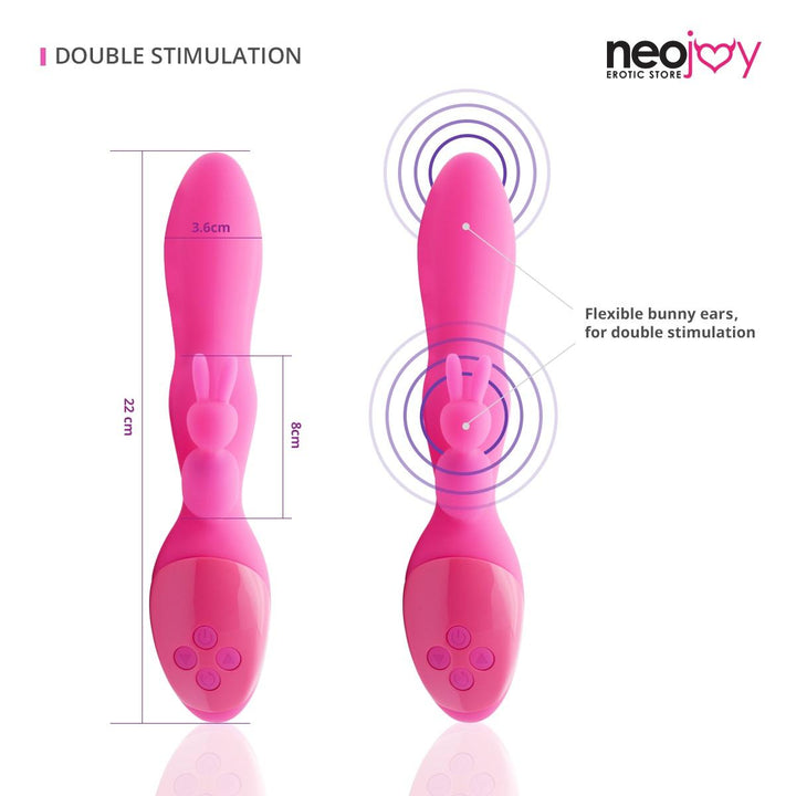 NeoJoy 12 Funktionen Bunny - Pink - lucidtoys.de Rabbit Vibratoren