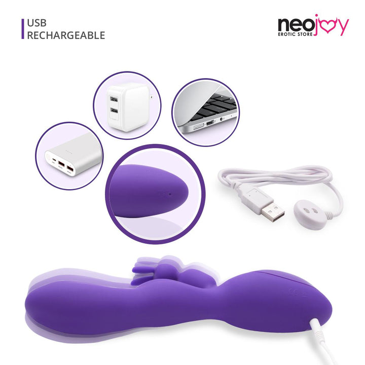 NeoJoy 12 Funktionen Bunny - Purple | 12 Geschwindigkeiten USB Wiederaufladbar Rampant Rabbit Massagegerät | Vibrator G-Punkt-Klitoris Spielzeug für Frauen | Dildo | Sexspielzeug - lucidtoys.de Not Classified