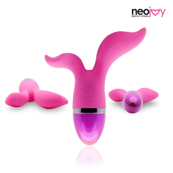 NeoJoy Double Pleasure - Pink | 9 Funktionen Silikon Vibrationsmassagegerät für G-Punkt, vaginale und klitorale Stimulation| USB Wiederaufladbar | Vibrator | Dildo | Sexspielzeug