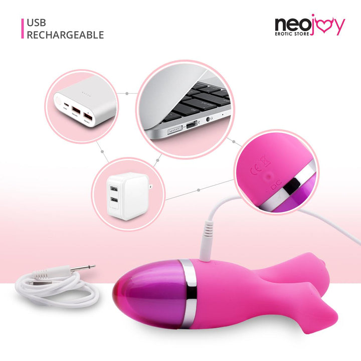 NeoJoy Double Pleasure - Pink | 9 Funktionen Silikon Vibrationsmassagegerät für G-Punkt, vaginale und klitorale Stimulation| USB Wiederaufladbar | Vibrator | Dildo | Sexspielzeug - lucidtoys.de Not Classified