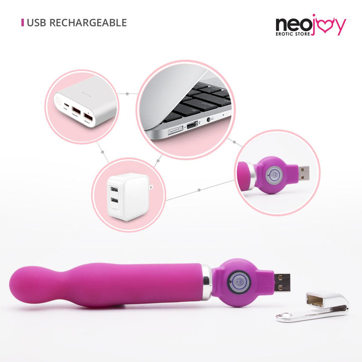 Neojoy 20 Funktionen G-vibe Pink - Silikon Zauberstab Massager - USB Wiederaufladbare G-Punkt Vibrator - Klitoris Stimulation Masturbator - Sex-Spielzeug für die Frau - lucidtoys.de G-Punkt-Vibratoren