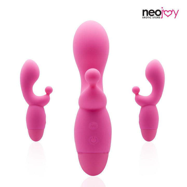 Neojoy Dual G-Punkt Pink - Doppelte Stimulation - 10 Geschwindigkeiten und Muster-Massagegerät - G-Punkt und Klitoris Vibrator - Silikon-Masturbator - Sex-Spielzeug für Frauen