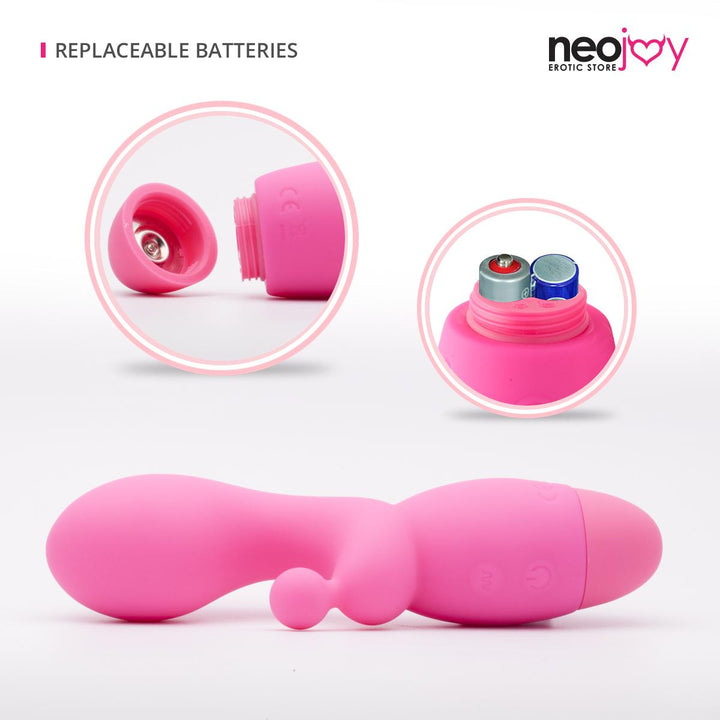 Neojoy Dual G-Punkt Pink - Doppelte Stimulation - 10 Geschwindigkeiten und Muster-Massagegerät - G-Punkt und Klitoris Vibrator - Silikon-Masturbator - Sex-Spielzeug für Frauen - lucidtoys.de Rabbit Vibratoren