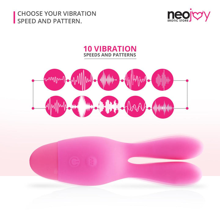 Neojoy Bunny Ears Pink Vibrator - Silikon Hasenohren für die Stimulation der Klitoris - 10 Funktionen G-Punkt Dildo Kugel Vibrator - Wasserdichter Silikon Masturbator - Sex-Spielzeug für Frauen - lucidtoys.de Klitoris Vibratoren