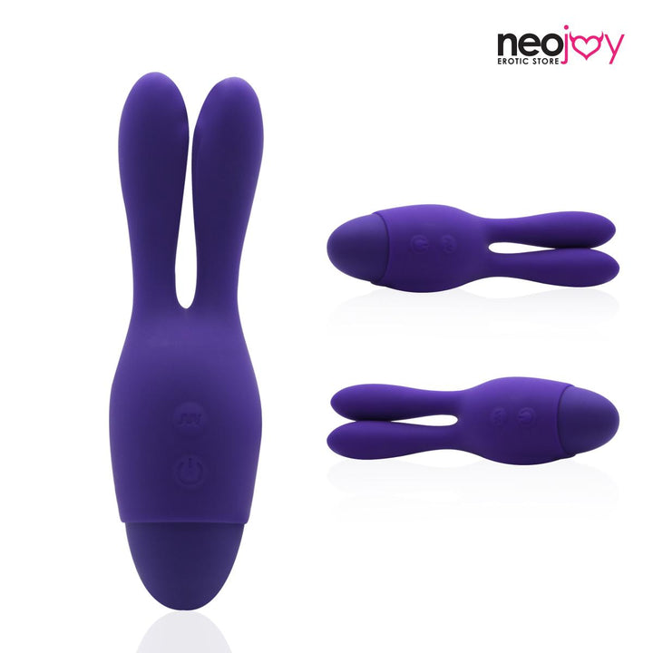 Neojoy Bunny Ears Lila Vibrator - Silikon Hasenohren für die Stimulation der Klitoris - 10 Funktionen G-Punkt Dildo Kugel Vibrator - Wasserdichter Silikon Masturbator - Sex-Spielzeug für Frauen