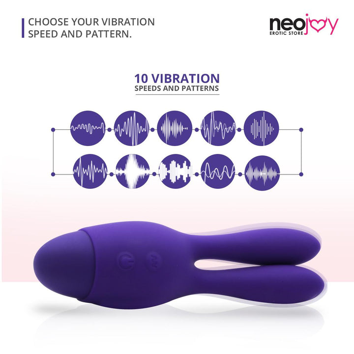 Neojoy Bunny Ears Lila Vibrator - Silikon Hasenohren für die Stimulation der Klitoris - 10 Funktionen G-Punkt Dildo Kugel Vibrator - Wasserdichter Silikon Masturbator - Sex-Spielzeug für Frauen - lucidtoys.de Klitoris Vibratoren