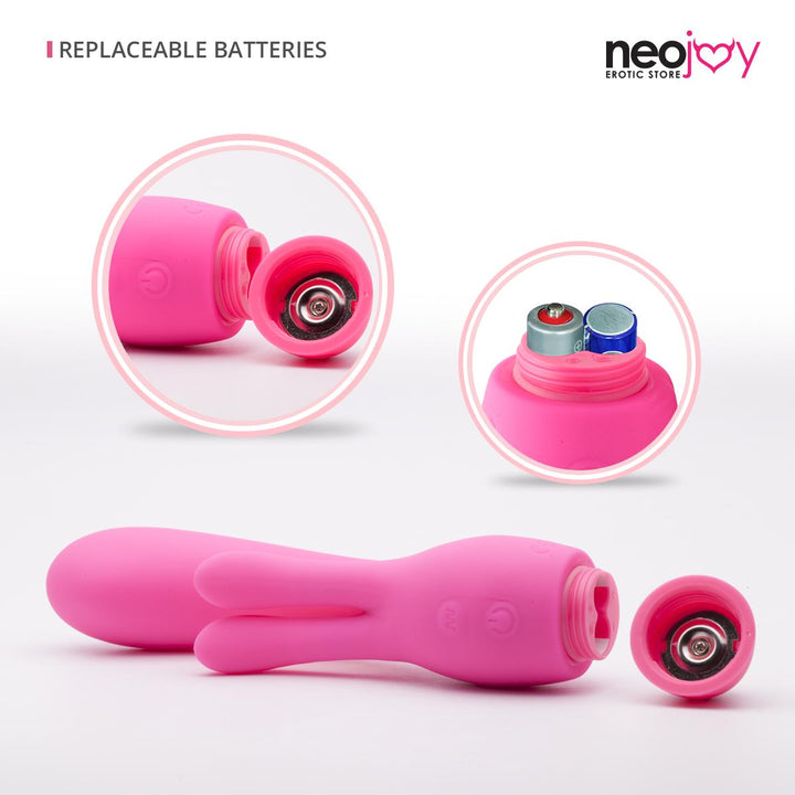 Neojoy G-Punkt Klitoris Rabbit Vibrator Pink - Silikon Hasenohren zur Stimulation der Klitoris - G-Punkt wasserdichter Vibrator - Mastrubator für Frauen - lucidtoys.de Klitoris Vibratoren