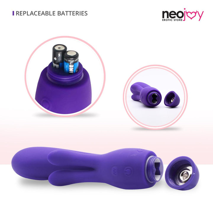 Neojoy G-Punkt Klitoris Rabbit Vibrator Lila - Silikon Hasenohren zur Stimulation der Klitoris - G-Punkt wasserdichter Vibrator - Mastrubator für Frauen - lucidtoys.de Klitoris Vibratoren