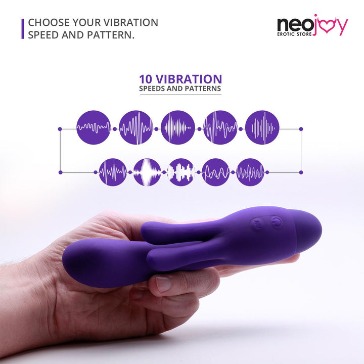 Neojoy G-Punkt Klitoris Rabbit Vibrator Lila - Silikon Hasenohren zur Stimulation der Klitoris - G-Punkt wasserdichter Vibrator - Mastrubator für Frauen - lucidtoys.de Klitoris Vibratoren