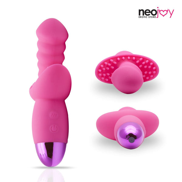 Neojoy Vibe Twist Pink - G-Punkt Dildo - Vibrator - Klitoris-Stimulation - 10 Funktionen per USB-Wiederaufladbares Massagegerät - Wasserdichter Silikon-Masturbator - Sex-Spielzeug für Frauen