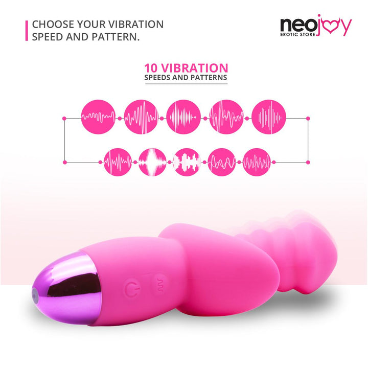 Neojoy Vibe Twist Pink - G-Punkt Dildo - Vibrator - Klitoris-Stimulation - 10 Funktionen per USB-Wiederaufladbares Massagegerät - Wasserdichter Silikon-Masturbator - Sex-Spielzeug für Frauen - lucidtoys.de G-Punkt-Vibratoren