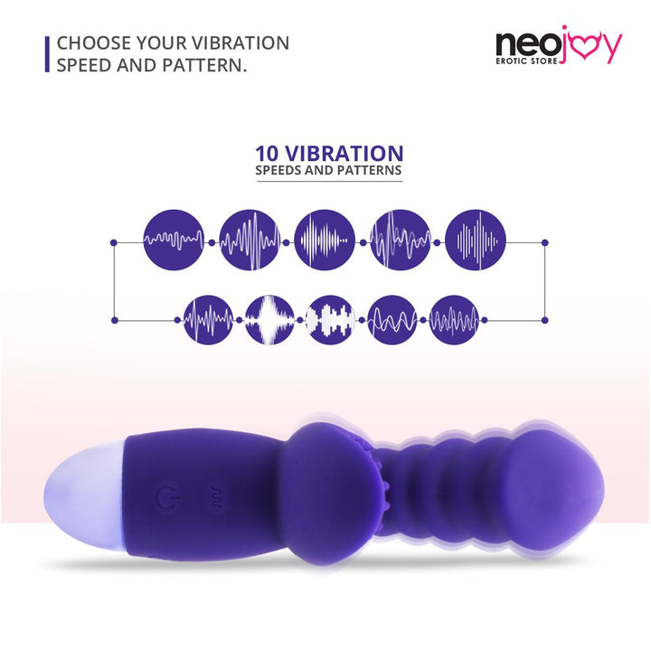 Neojoy Vibe Twist Lila - G-Punkt Dildo - Vibrator - Klitoris-Stimulation - 10 Funktionen per USB-Wiederaufladbares Massagegerät - Wasserdichter Silikon-Masturbator - Sex-Spielzeug für Frauen - lucidtoys.de G-Punkt-Vibratoren