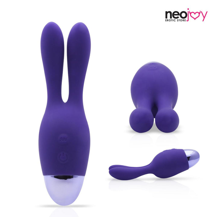 Neojoy Naughty Bunny Vibrator Lila - Silikon Hasenohren für klitorale Stimulation - 10 Funktionen G-Punkt Dildo Kugel Vibrator - Wasserdichter Silikon Masturbator - Sex-Spielzeug für Frauen