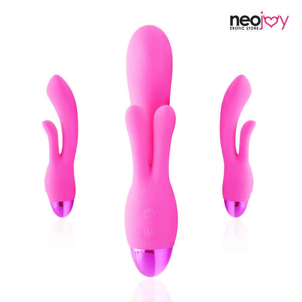 Neojoy G-Punkt Clit Vibe Pink - Silikon Hasenohren für die Stimulation der Klitoris - per USB wiederaufladbar 10 Geschwindigkeiten und Muster Wilder Hase Masturbator - G-Punkt und Klitoris Vibrator - Sex-Spielzeug für Frauen