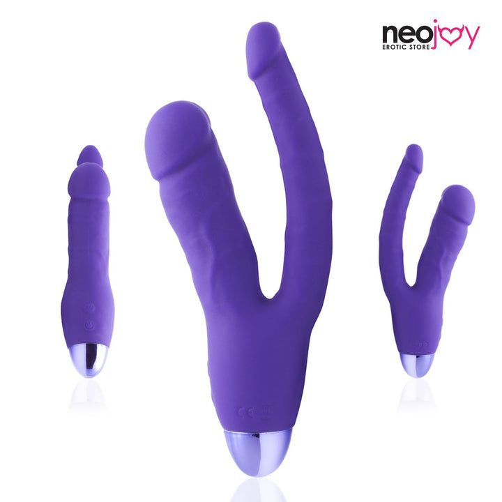 Neojoy Doppelpenetration Lila Vibes - Silikon Dual Massager - Anal Stimulation - 10 Funktionen - Realistische Klitoris G-Punkt Anal Prober - Weibliche Masturbating Sex-Spielzeug für Frauen