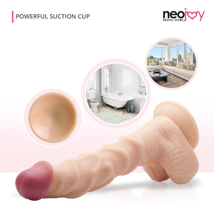 Neojoy 28cm Super echter Dildo - Realistischer Penis mit Saugnapf und Hoden- Venen für zusätzliche Stimulation - G-Punkt und Anal Sex Spielzeug Masturbator Strap-on - lucidtoys.de