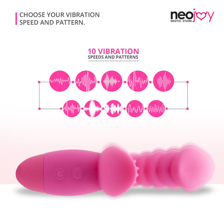 Neojoy Silikon Twist Pink - G-Punkt Dildo Vibrator - Klitoris Stimulation - 10 Funktionen - Wasserdichte Silikon Masturbator - Sex-Spielzeug für Frauen - lucidtoys.de G-Punkt-Vibratoren