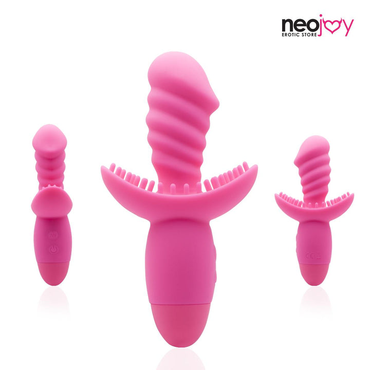 Neojoy Silikon Twist Pink - G-Punkt Dildo Vibrator - Klitoris Stimulation - 10 Funktionen - Wasserdichte Silikon Masturbator - Sex-Spielzeug für Frauen