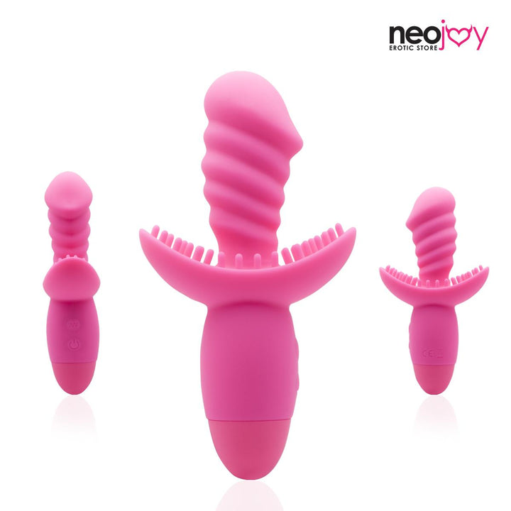 Neojoy Silikon Twist Pink - G-Punkt Dildo Vibrator - Klitoris Stimulation - 10 Funktionen - Wasserdichte Silikon Masturbator - Sex-Spielzeug für Frauen