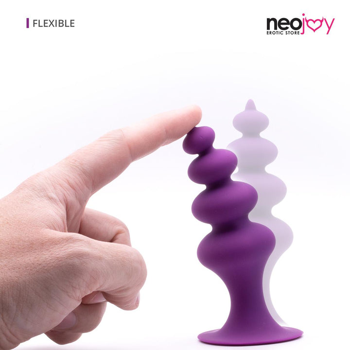 Neojoy Perlen Anal Prober - 12 cm Butt Plug mit 4 Perlen - Silikon Prostata Masturbator mit Saugnapf - Wasserdichter Anal Dildo für Einsteiger - Unisex - Sexspielzeug für Erwachsenes - lucidtoys.de Anale Perlen