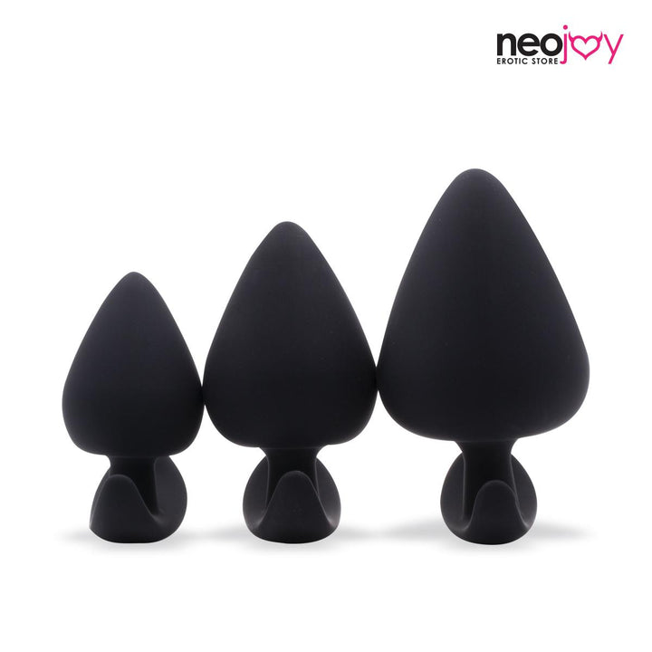 Neojoy 3 verschiedene Größen Silikon Anal Plugs - Prostata Massage und Analsex - Butt Plugs für P-Punkt Stimulation - Silikon Probers für Fortgeschrittene und Profis - Wasserdichter - Sexspielzeug für Erwachsenes